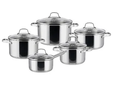 SILVERCREST® Set van 5 RVS pannen