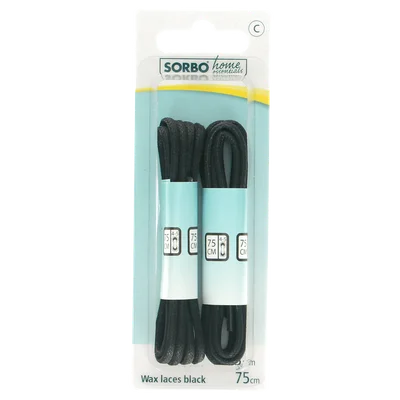 Sorbo Wax-veters zwart 75cm 2 paar