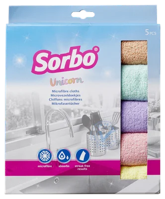 Sorbo Microvezeldoekjes Unicorn 40x40cm Doos 5 st