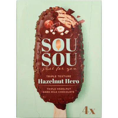 Sou Hazelnut hero 4x 100 ml Doos 4 st