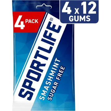 Sportlife Smashmint Suikervrije kauwgom 4 x 18 g