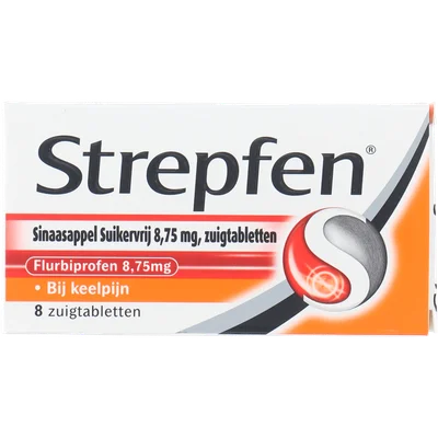 Strepfen Orange zuigtablet suikervrij Pak 8 st