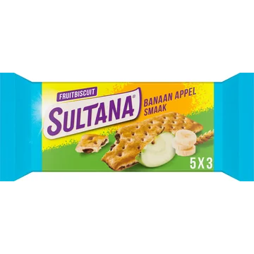 Sultana FruitBiscuits Banaan Appel 5 x 3 Stuks