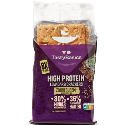 TastyBasics Cracker zonnebloem pompoenpit Zak 200 g