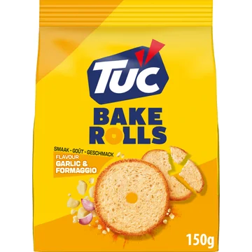 TUC Bake Rolls Crackers Garlic & Formaggio 150 g