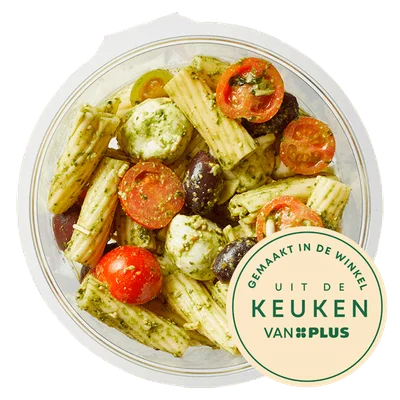 Uit de keuken van PLUS Pasta salade pesto mozzarella 280 gram