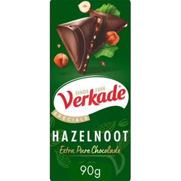 Verkade Reep Extra Puur Hazelnoot 90 g