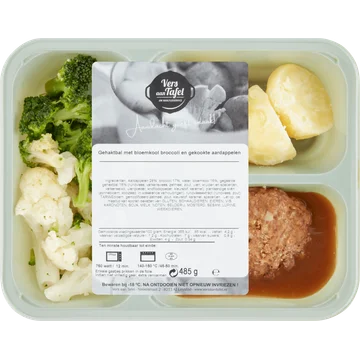 Vers Aan Tafel Gehaktbal met Bloemkool Broccoli en Gekookte Aardappelen 485 g