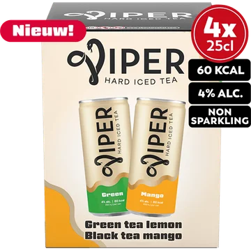 Viper Hard Seltzer Ice Tea - Mango 4x250ML