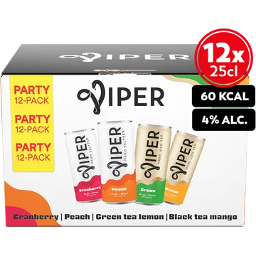 Viper Hard Seltzer Mixed Flavors 12x250ML
