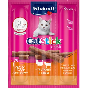 Vitakraft Cat Stick Classic Kalkoen en Lam 3 Stuks 18 g