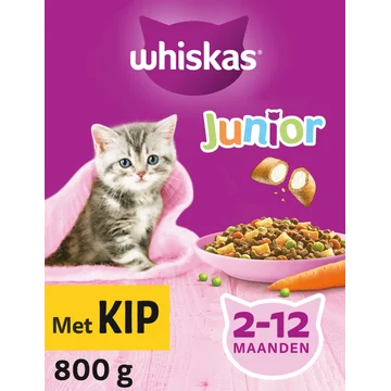 Whiskas Junior Kattenbrokken Kip doos 800 g