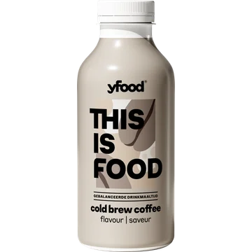 YFood Gebalanceerde Drinkmaaltijd Cold Brew Coffee met Natuurlijke Cafeïne 500 ml