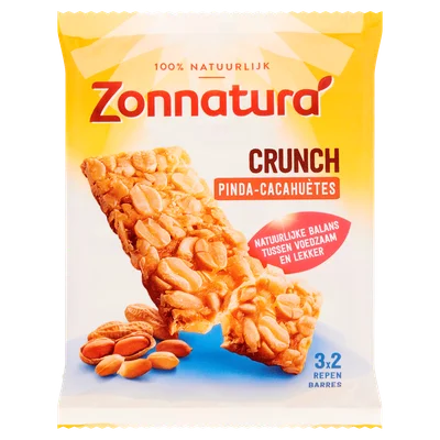 Zonnatura Reep pinda crunch Zak 135 g