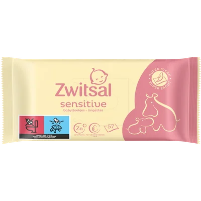Zwitsal sensitive billendoekjes Zak 57 st