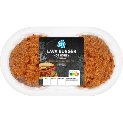 AH BBQ lava burger hot honey