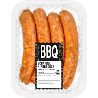 AH BBQ scharrel kiphotdog kaas en spek