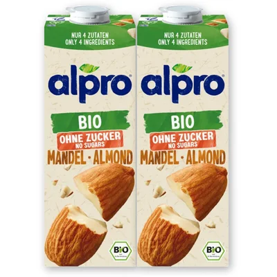 Alpro Bio almond no sugars 2-pack
