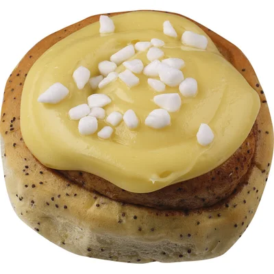 AH Topped bun lemon poppy meringue