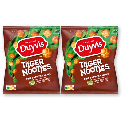 Duyvis Tijgernootjes BBQ Paprika 2-pack