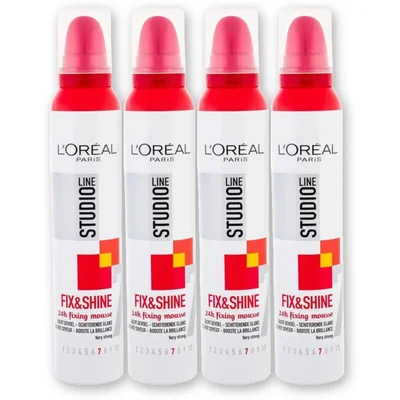 Studio Line Fix & shine mousse very strong 4-pack