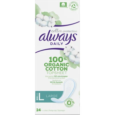 Always Daily 100% organic pantyliners large