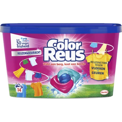 Witte Reus Color 3+1 power wasmiddel capsules kleur