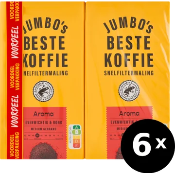 Jumbo's roodmerk filterkoffie 6 x 2 x 500g