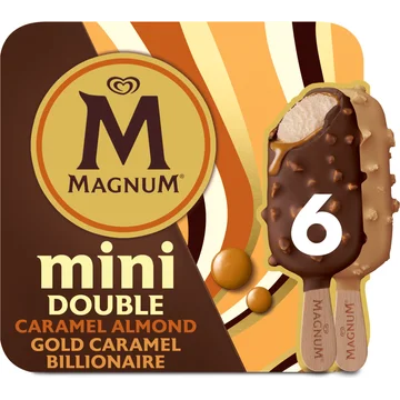 Magnum Mini IJs Double Caramel & Almond Billionaire 6 stuks 6 x 55ml