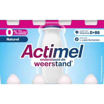 Actimel 0% Drinkyoghurt Naturel 8 x 100 ml