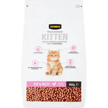Jumbo Volledig Diervoeder Kitten Kip & Rijst 800 g