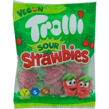 Trolli Sour Strawbies Fruitgom 175 g