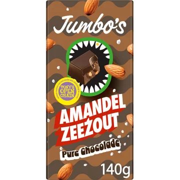 Jumbo's Pure Chocolade Amandel Zeezout 140 g