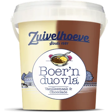 Zuivelhoeve Boer'n Vla Duo Vanille Choco 750g