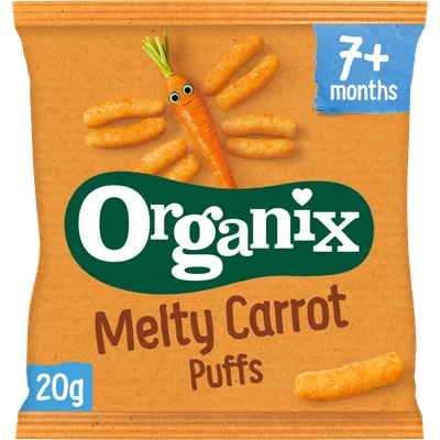 Organix Fingerfoods  7+ maanden corn puffs carrot