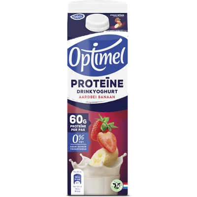 Optimel Drinkyoghurt aardbei banaan proteine