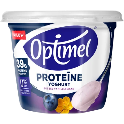 Optimel Yoghurt griekse stijl bosbes vanille protein