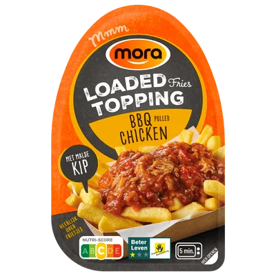 Mora Loaded fries topping bbq pulled chicken