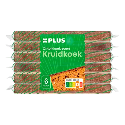 PLUS Ontbijtkoekrepen Kruidkoek 6 pack