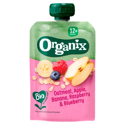 Organix Knijpfruit Haver Appel Banaan 12+m