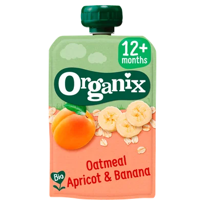 Organix Knijpfruit Haver Abrikoos Banaan 12+m