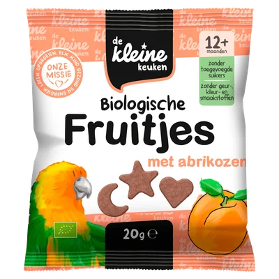 De Kleine Keuken Bio fruitjes met abrikoosjes 12+