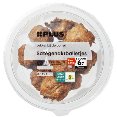 PLUS Gehaktballetjes sate