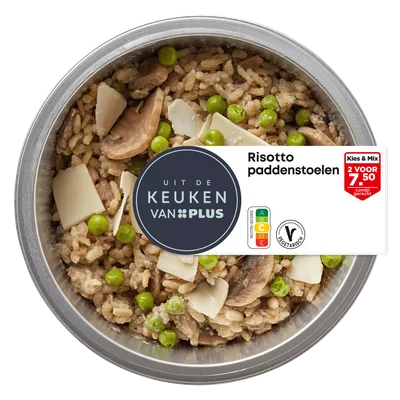 Uit de keuken van PLUS Risotto paddenstoelen