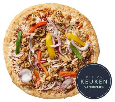 Uit de keuken van PLUS Pizza Kip Shoarma