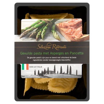Selezione Ristorante Gevulde pasta met asperges en pancetta