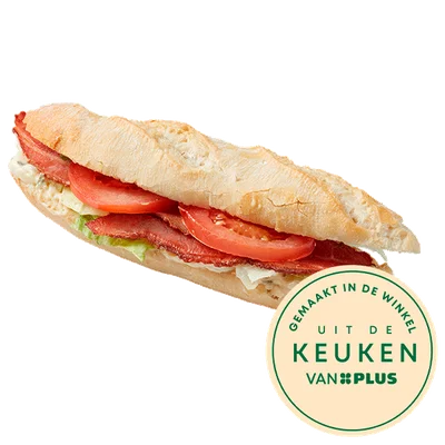 Uit de keuken van PLUS Witte baguette kaas bacon