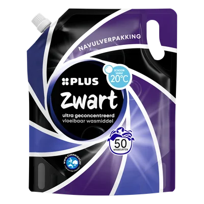 PLUS Vloeibaar wasmiddel navulzak zwart