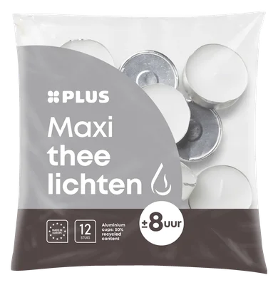 PLUS Theelichten maxi 8 uur