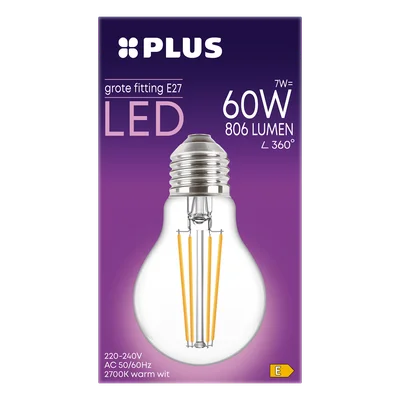 PLUS Lamp LED 60W grote fitting helder